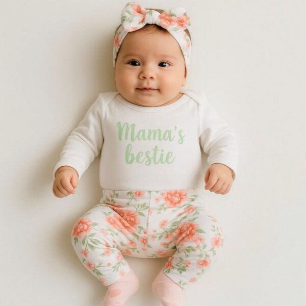SET 4 PIEZAS BODY MANGAS LARGAS, PANTALON, GORRITO Y MEDIAS 100% ALGODON T 0-3 M