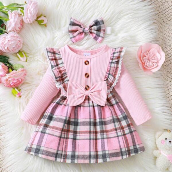 VESTIDO CUADRILLE CON VINCHA 3-6M