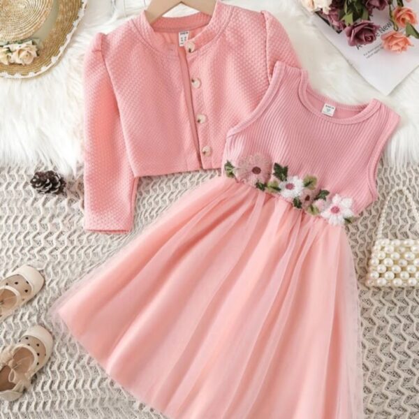 VESTIDO ROSA CON SAQUITO 6 AÑOS