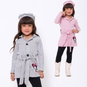 CONJUNTO TAPADO CON CALZA Y BOINA BLANCO Y NEGRO T 2-3 AÑOS