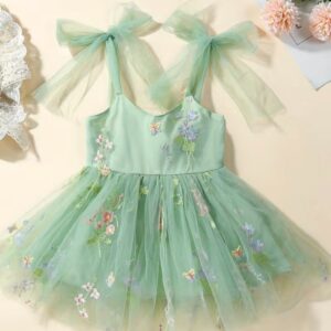 VESTIDO TUL BORDADO VERDE 12-18M