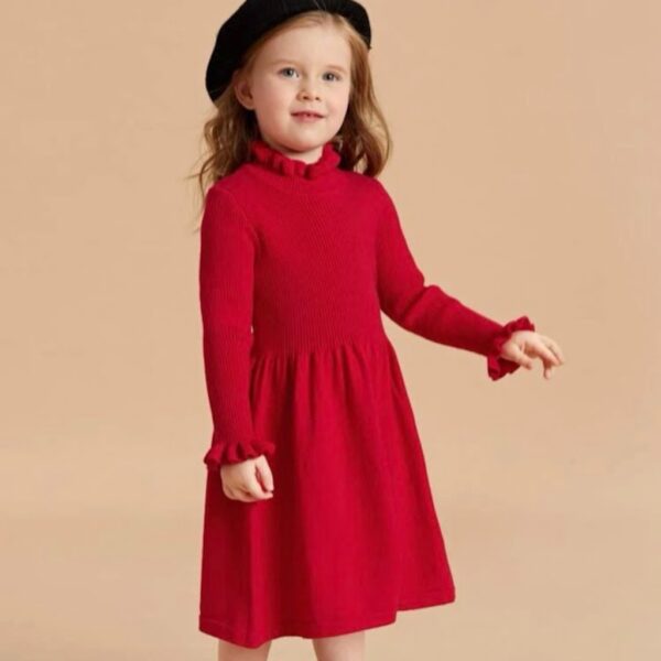 VESTIDO TEJIDO ROJO T 2-3 AÑOS