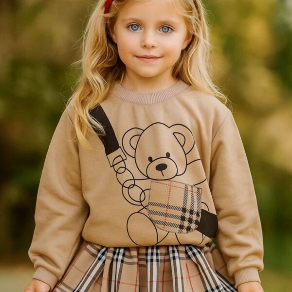 CONJUNTO SUETER OSITO, POLLERA Y VINCHA T 6 AÑOS