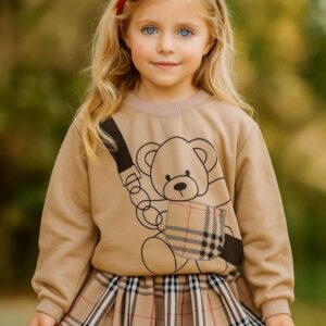 CONJUNTO SUETER OSITO, POLLERA Y VINCHA T 7 AÑOS