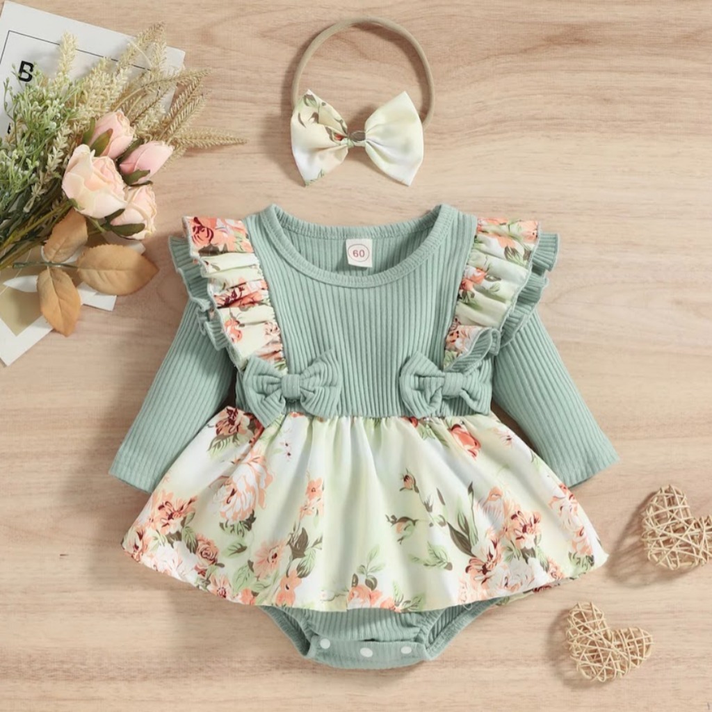 VESTIBODY VERDE MENTA CON VINCHA T 12-18M