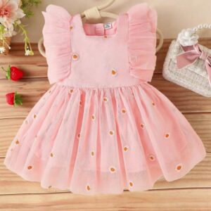 VESTIDO ROSA MARGARITAS T 6-9 MESES