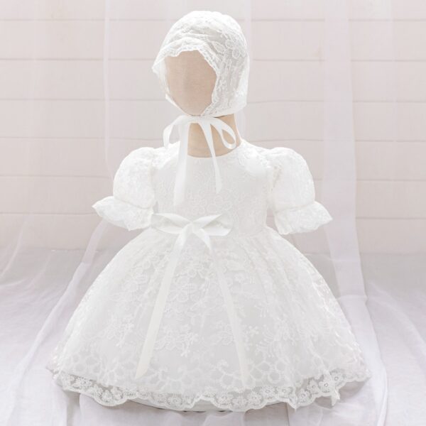 VESTIDO DE BAUTISTO BLANCO CON GORRITO T 12-18 MESES