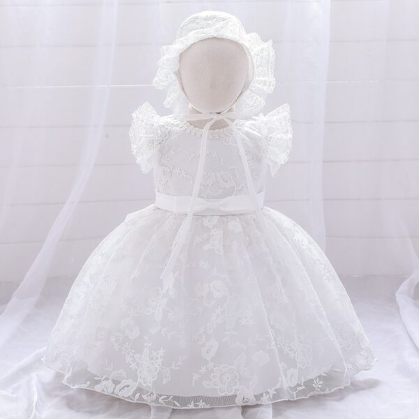 VESTIDO DE BAUTISTO BLANCO CON GORRITO T 18-24 MESES