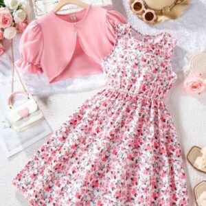 VESTIDO FLOREADO CON BOLERITO T 10 AÑOS