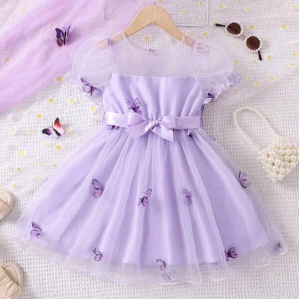 VESTIDO LILA MARIPOSAS T 3 AÑOS