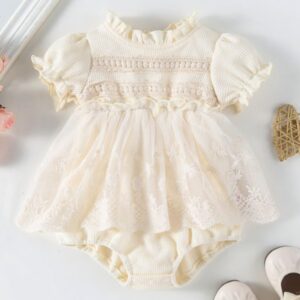 VESTIBODY COLOR CRUDO CON PUNTILLA T 9-12 MESES