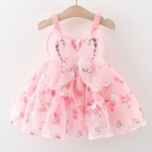 VESTIDO FLORES CON ALITAS T 18-24 MESES