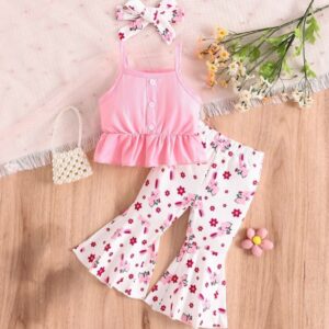 CONJUNTO PANTALON OXFORD , MUSCULOSA Y VINCHA T 2-3 AÑOS