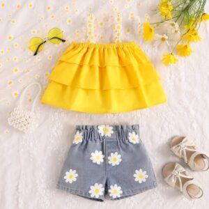 CONJUNTO SHORT JEAN MARGARITAS Y BLUSA T 12-18