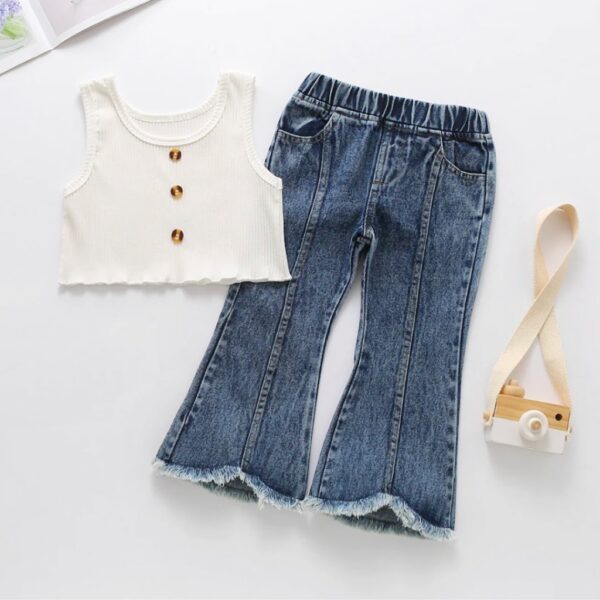 CONJUNTO JEAN OXFORD Y MUSCULOSA BOTONES 18-24 M