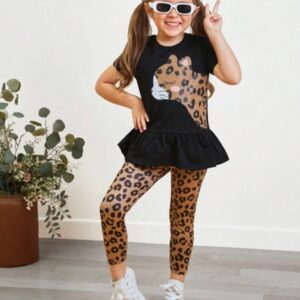 REMERA Y CALZA ANIMAL PRINT T 4 AÑOS