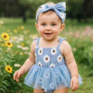 VESTIBODY MARGARITAS CELESTE CON LAZO T 18-24 MESES