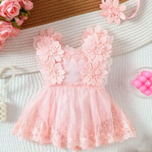 VESTIBODY ROSA CON VINCHA T 9-12 MESES