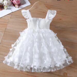 VESTIDO BLANCO CON MARIPOSAS 2-3 AÑOS