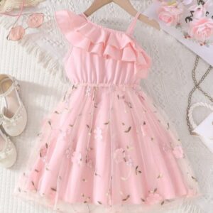 VESTIDO ROSA FLORES T 4 AÑOS
