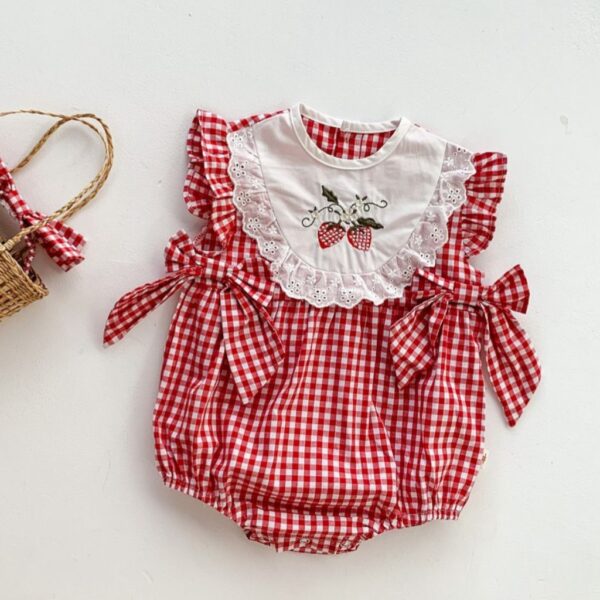 BODY CUADRILLE ROJO  T 9-12 MESES