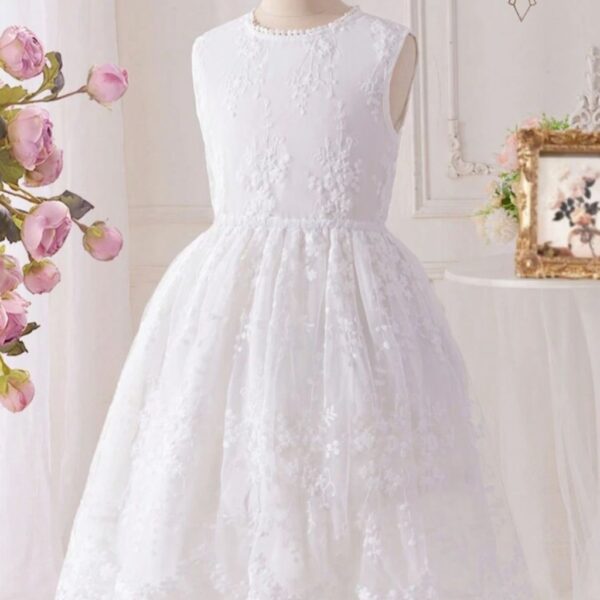 VESTIDO BLANCO ENCAJE T 10 AÑOS