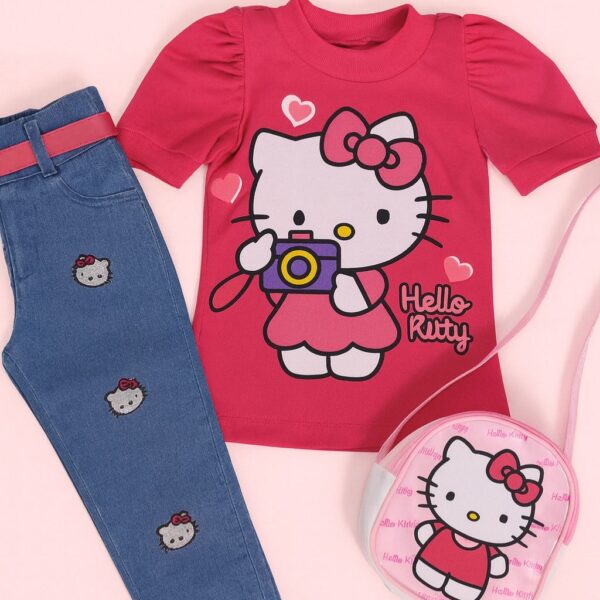 SET 4 PIEZAS JEAN REMERA CINTO Y CARTERA T 2-3 AÑOS