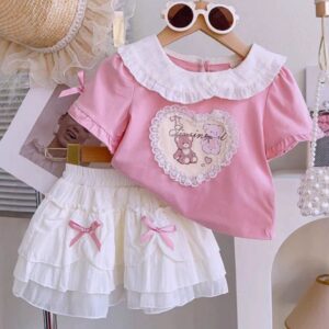CONJUNTO REMERA CON POLLERA BLANCA T 6 AÑOS