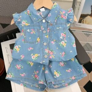 CONJUNTO CAMISA  CON SHORT FLOREADO T 6 AÑOS