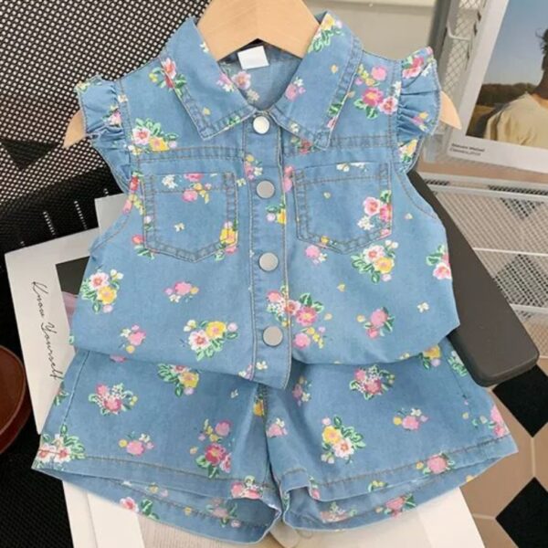 CONJUNTO CAMISA  CON SHORT FLOREADO T 2-3 AÑOS