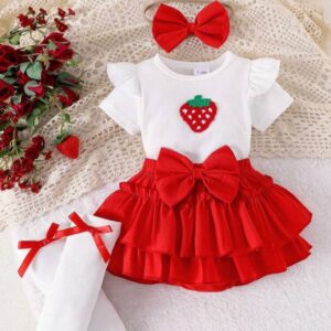 SET 4 PIEZAS BODY, POLLERA, MEDIAS Y VINCHA T 1-3 MESES