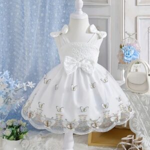 VESTIDO BLANCO CON MARIPOSAS 18-24 M