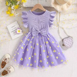 VESTIDO LILA  MARGARITAS 2-3 AÑOS