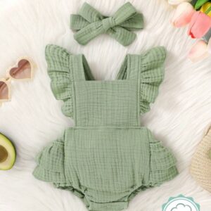 BODY VERDE CON LAZO PARA VINCHA T 0-3 MESES