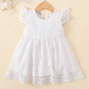 **OFERTA**VESTIDO BLANCO ENCAJE T 12-18 M