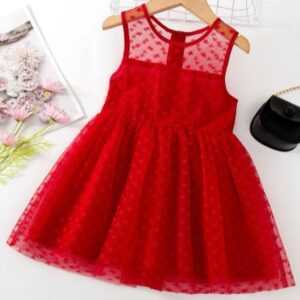 VESTIDO ROJO TUL T 6 AÑOS