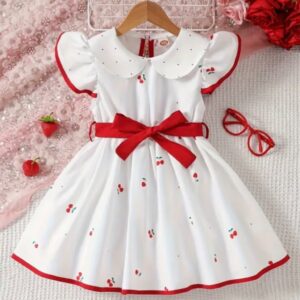 VESTIDO CEREZA CON CINTO T 18-24 MESES