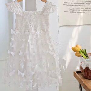 VESTIDO BLANCO CON MARIPOSAS 18-24 MESES