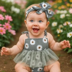 VESTIBODY MARGARITAS VERDE CON LAZO T 9-12 MESES