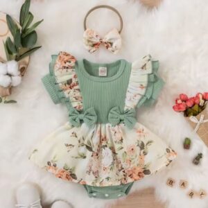 VESTIBODY VERDE MENTA CON VINCHA T 6-9 MESES