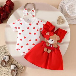 BODY, JUMPER OSITO Y VINCHA T 12-18 MESES