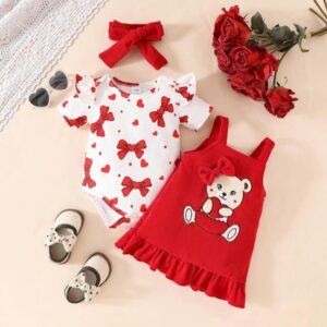 BODY MOÑOS, JUMPER OSITO Y VINCHA T 3-6 MESES