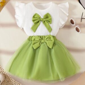 REMERA MOÑO Y POLLERA TUL 6-9 MESES