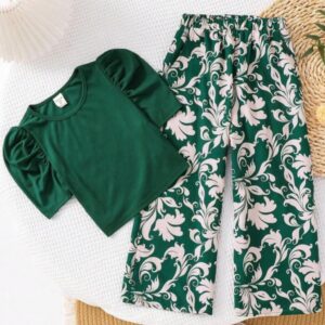 CONJUNTO BLUSA VERDE CON PALAZO T 4 AÑOS