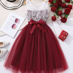 VESTIDO BORDO COMBINADO BLANCO T 7 AÑOS