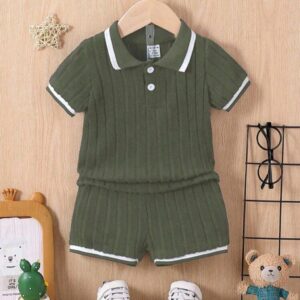 CONJUNTO REMERA  Y SHORT VERDE T 18-24 MESES