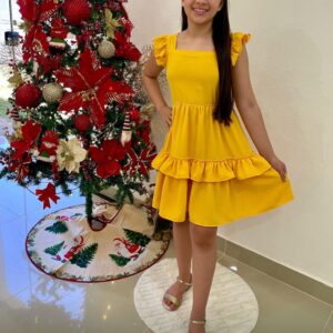 VESTIDO AMARIILO DETALLE EN LA ESPALDA T 8 AÑOS