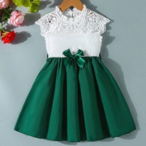 VESTIDO VERDE CON DETALLE HOMBROS T 3 AÑOS