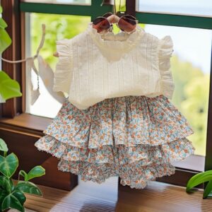 CONJUNTO BLUSA Y SHORT FLOREADO T 4 AÑOS