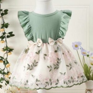 VESTIDO VERDE TALLE 6-9 MESES